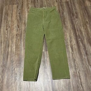 Madewell Classic Straight Jeans Women's 26 High Rise Corduroy in Army Green Wash